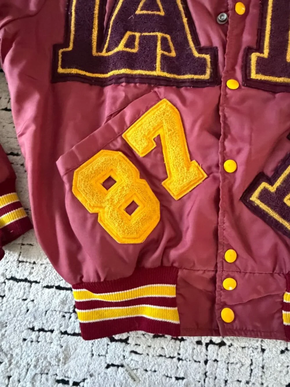LOYOLA FOOTBALL Men's Vintage 1984 87 Letterman Delong College Jacket Size L